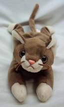 Vintage Ty 1997 Beanie Baby Pounce The Brown Cat 7&quot; Bean Bag Stuffed Animal Toy - £11.59 GBP