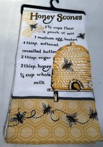 QUEEN BEE Honey Scones Recipe Flour Sack Towel Cotton Kitchen Kay Dee Designs - £7.87 GBP