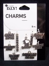Cousin DIY silver tone CHARMS Military Mom Wife 9 pcs NEW - $4.50