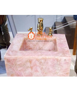 Natural Rose Quartz Stone Wash Basin Stone Sink Bathroom &amp; Kitchen Tops ... - £389.93 GBP+
