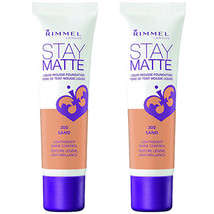 (2 Pack) New Rimmel Stay Matte Liquid Mousse Foundation - 300 Sand - £18.72 GBP