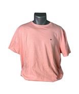 Tommy Hilfiger Men&#39;s Core Flag Pink Logo Crew T-Shirt Preppy Size Large - €10,39 EUR