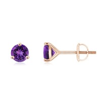 ANGARA Natural 0.9 Ct AAAA-Grade Round Amethyst Stud Earrings in 14K Solid Gold - $360.05