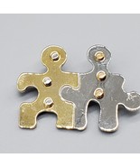 Puzzle Pieces Brooch Pin Two Tone Metal Jigsaw Autism Awareness - $371.73 MXN