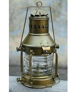 Nautical Maritime Brass Boat Light Antique Hanging Oil Lamp Anchor Ship ... - £61.98 GBP