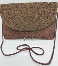 Carolyne Barton Nights Vintage Copper Brown Beaded Evening Bag Crossbody... - £10.99 GBP