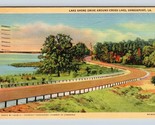 Lake Shore Drive Around Cross Lake Shreveport Louisiana LA Linen Postcar... - $2.92