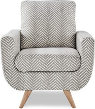 Lexicon Mckinley Herringbone Print Fabric Accent Chair, 30&quot; W, Gray - £491.63 GBP