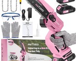 Natiddy Mini Chainsaw 6-Inch With 2 Batteries And 2 Chains, Upgraded 21V - $98.98