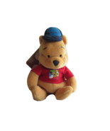 Winnie the Pooh Plush Disney Store London Mini Bean Bag 8&quot; Outfit Hat Shirt - $12.30