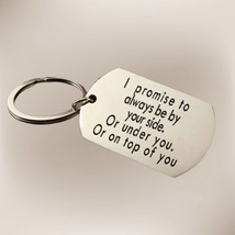 Funny Couple Dog Tag Keychain - &quot;I Promise to Always Be By Your Side&quot; Bo... - $9.99