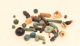 Early and mid Egyptian ancient bead lot shell faience and glass - £128.49 GBP