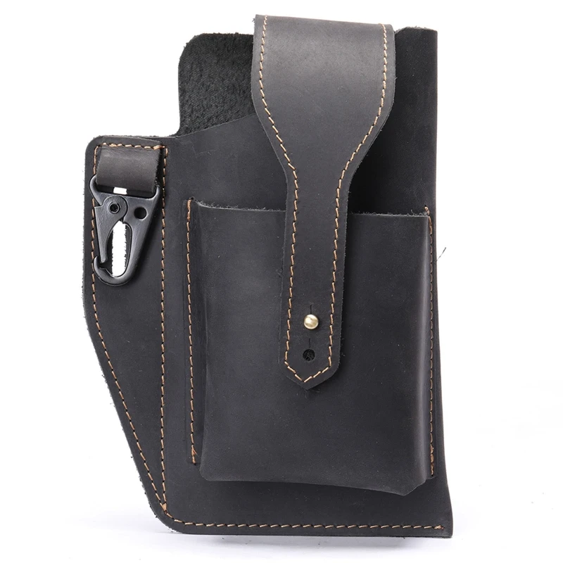 Men Leather Phone Belt Bag Waist Pack Holster Portable Pouch Retro Walle... - £54.44 GBP