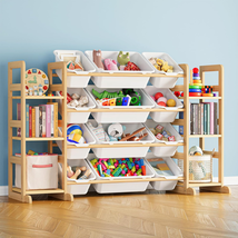 Toy Storage Organizer with 6 Shelves and 12 Bins, Bookshelf/Bookcase, Ki... - $355.19 CAD