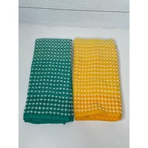 Main Stays Kitchen Hand Towels Green Yellow 15&quot; x 25&quot; Dish - £16.02 GBP