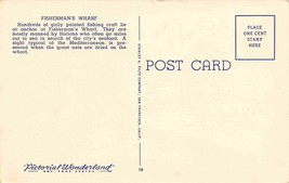 Fishing Boat Fleet Fisherman&#39;s Wharf San Francisco California linen postcard - £5.14 GBP