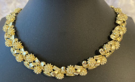 Vintage Coro 16” Chocker Necklace Flower And Leaf Look Pattern Slight Ware Shown - £11.95 GBP