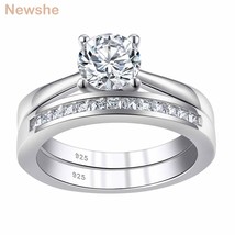 925 Sterling Silver Multi-tone Gold Engagement Rings Wedding Band Set Soliraire  - £56.29 GBP