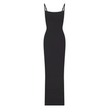 SKIMS Fits Everybody Long Slip dress Maxi Dress Black Onyx Sz M NEW - $70.11