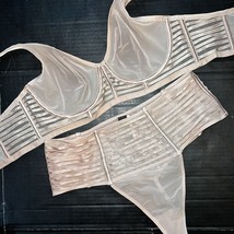 Victoria&#39;s Secret Nicht Gefüttert 32D 34C 34D 34DD Bh Set S Riemen Beige - £83.07 GBP