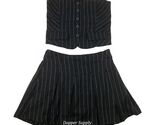 Kirious Academia Prep Skirt Suit Strapless Top Pleats Pinstripe Mini Ski... - $39.99