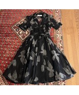 Luella Bartley vintage silk Dress sheer embroidered pockets wrap bird cr... - £137.29 GBP