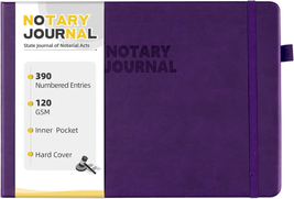 Notary Journal Log Book, Notary Book with 390 Record Entries, 10&quot;X7&quot; Notary Log - £19.31 GBP
