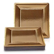 DISPOSABLE SQUARE CHARGER PLATES - 20 pc (Metallic/Gold) - £33.03 GBP
