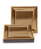 DISPOSABLE SQUARE CHARGER PLATES - 20 pc (Metallic/Gold)