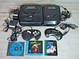 Sega CD Genesis Console Model MK-4102 Bundle w Controllers Power Game *TESTED* - £180.33 GBP