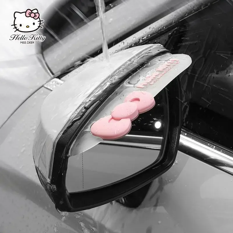 Car Reversing Mirror Rearview Mirror Rain Shield Hello Kitty Cartoon Reflector - £16.72 GBP