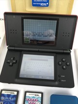Nintendo DSi Lite Handheld System Burgundy With Charger And Stylus 4 Games LOOK - £95.91 GBP