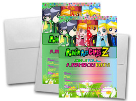 12 Powerpuff Girls Z Birthday Invitation Cards (12 White Envelops Includ... - $19.79