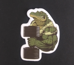 Alligator Gator Pumping Weights Wild Angry Animal Sticker 2.25&quot; x 1.75&quot; ... - $1.64