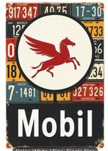 Mobil Rectangular Gas Gasoline Oil  Aluminum Retro Remake Sign Station 1... - $34.84 CAD