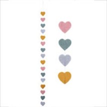 Shabby CHIC/RETRO Felt Heart Garland H 120cm W 6cm Depth 0.5cM Perfect Gift - $13.89