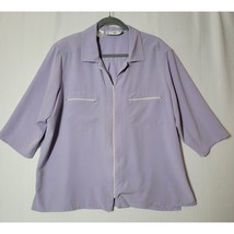 K C Studio Womens Zip Front Scrub Jacket Sz.18W Lavender Front Zip Pockets - £13.18 GBP