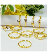 Libra Zodiac Scripted Stacking Layering Ring - £11.73 GBP