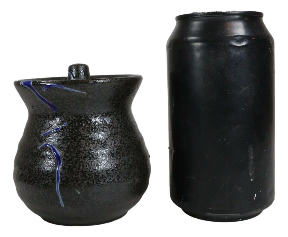 Pack of 2 Speckled Black Blue Japanese Tenmoku Porcelain Soy Sauce Dispensers Item image 6