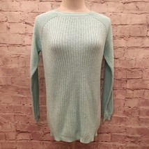 Aeropostale Womens Pullover Crewneck Sweater Pale Aqua Raglan Long Sleev... - $21.60
