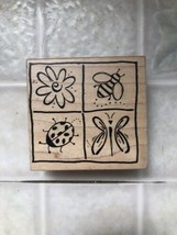 Great Impressions G05 Garden Collage Bee Butterfly Ladybug Rubber Stamp - £9.16 GBP