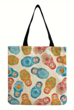 Russian Matryoshka Nesting Dolls Print Tote Handbag Shopping Shoulder Ba... - $318.18 MXN