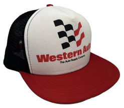 Vintage Western Auto Hat Cap Snap Back Black Mesh Trucker Multicolor One Size - £14.18 GBP