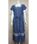 Lanz of Salzburg Navy Sailor Chambray buttons pocket Dress Size Med NEW. - €34,38 EUR