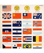 Flags Of United Nations Postcard Fred Harvey Unposted Militaria H-4503 P... - $34.99