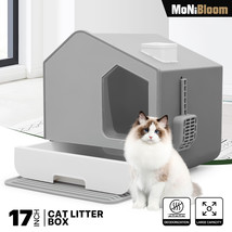 Enclosed Cat Litter Box Odorless Anti-Splashing w/Lid Cover Hooded+Litte... - £55.82 GBP