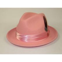 Mens Bruno Capelo Hat Australian Wool Crushable Fedora Giovani UN126 Pink image 3