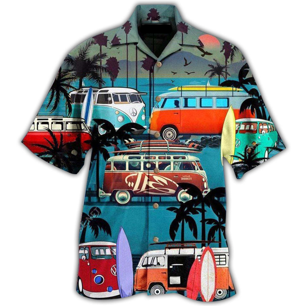 Hawaiian shirt for men VW Bus Typ2 T2 Bulli Surf - $29.00