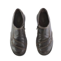 Clarks Bendables Brown Black Marbled Leather Flats Loafers Zipper Womens 7.5 M - £27.53 GBP