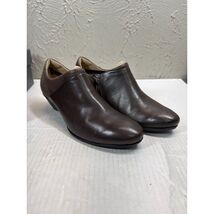 ECCO Sculptured 45 W Dark Brown Leather Zip Ankle Booties Women US 8-8.5... - $34.95